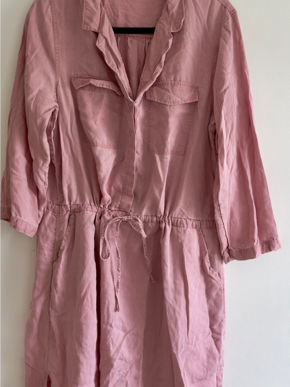 Old Navy Dusty Pink Drawstring Waist Trench Dress Jacket